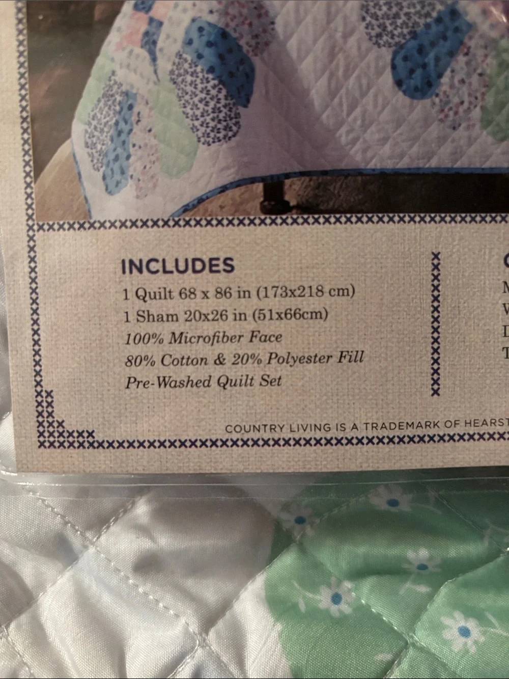 Floral Patchwork Quilted Bedspread in Blue & Green - Classic Comfort